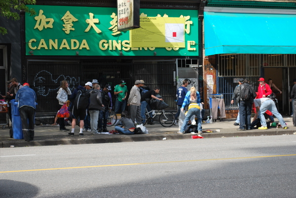 Mendigos nas ruas de Vancouver