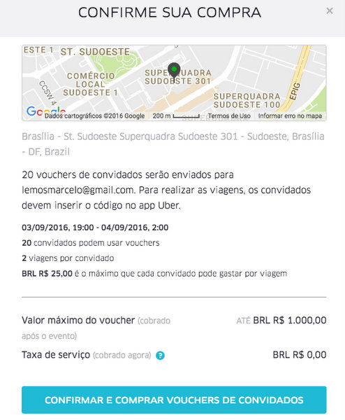 UberEVENTS | Confirmação de compra