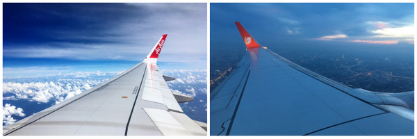 Voando de AirAsia e Thai Air Lion