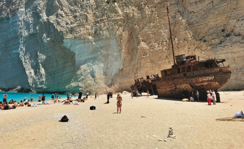 Areia da praia de Zakynthos